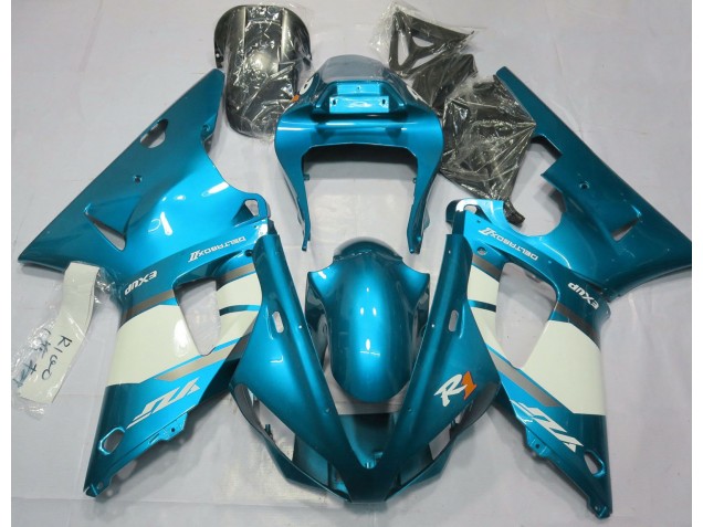 00-01 Azul Claro & Blanco R1 Carenados Moto