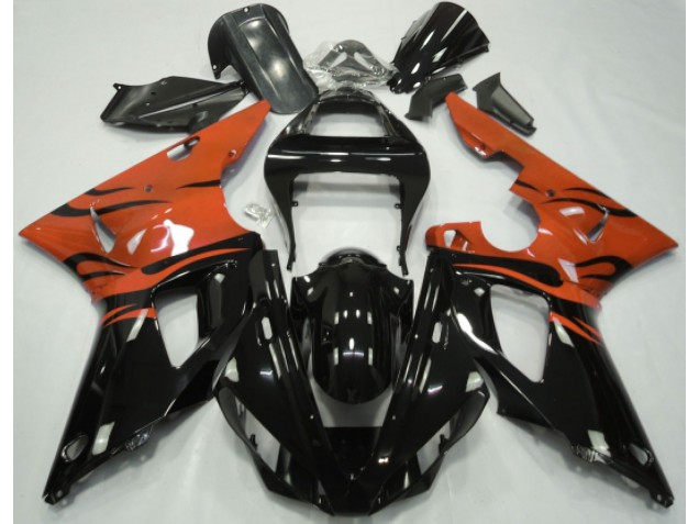 00-01 Negro Llama & Naranja R1 Carenados Moto 00-01 Negro Llama & Naranja R1 Carenados Moto