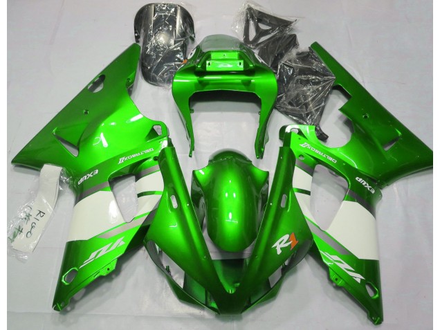 00-01 Verde Eléctrico & Blanco R1 Carenados Moto