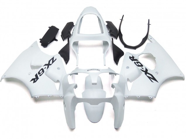 00-02 Blanco Brillo Liso Con Logo ZX6R Carenados Moto 00-02 Blanco Brillo Liso Con Logo ZX6R Carenados Moto