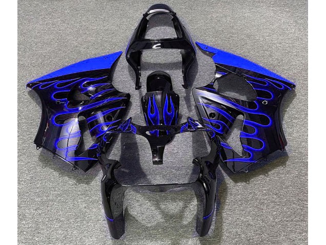 00-02 Negro Brillante & Azul Llama ZX6R Carenados Moto