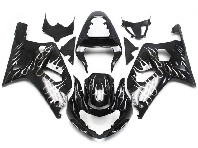 01-03 Brillo Blanco & Negro Llama GSXR 600-750 Carenados Moto 01-03 Brillo Blanco & Negro Llama GSXR 600-750 Carenados Moto