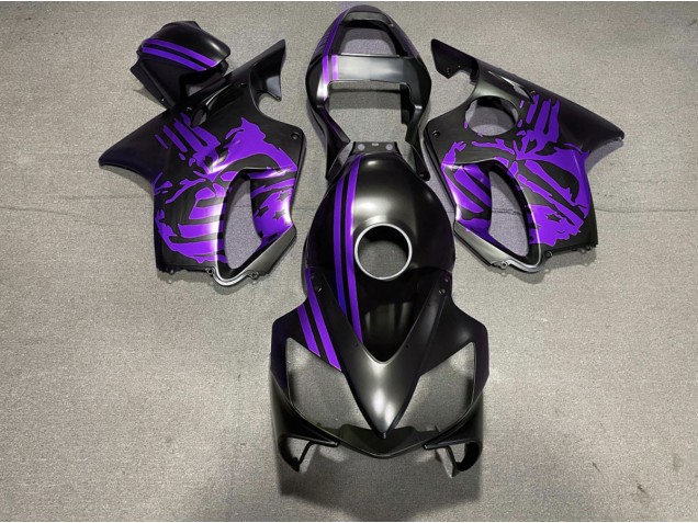 01-03 Cráneo Negro Mate & Morado CBR600 F4i Carenados Moto