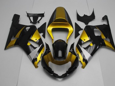 01-03 Negro Brillante & Dorado GSXR 600-750 Carenados Moto