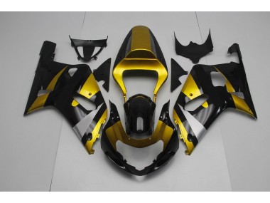 01-03 Negro Brillante & Dorado GSXR 600-750 Carenados Moto