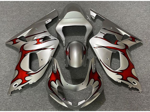 01-03 Plata Brillante & Rojo GSXR 600-750 Carenados Moto 01-03 Plata Brillante & Rojo GSXR 600-750 Carenados Moto