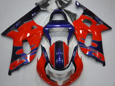 01-03 Rojo Brillante & Azul GSXR 600-750 Carenados Moto