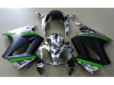 02-12 Gris Camuflaje & Verde VFR800 Carenados Moto
