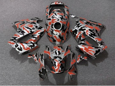 02-12 Rojo Camuflaje VFR800 Carenados Moto