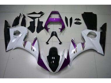 03-04 Acentos En Blanco Brillante & Morado R6 Carenados Moto