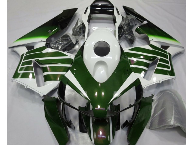 03-04 Desvanecimiento Blanco Brillante & Verde CBR600RR Carenados Moto