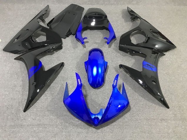 03-04 Negro & Azul Brillante R6 Carenados Moto