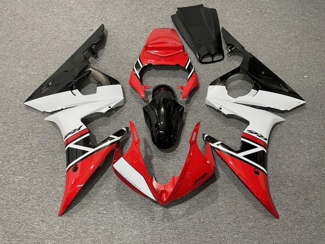 03-04 Rojo Blanco & Negro R6 Carenados Moto