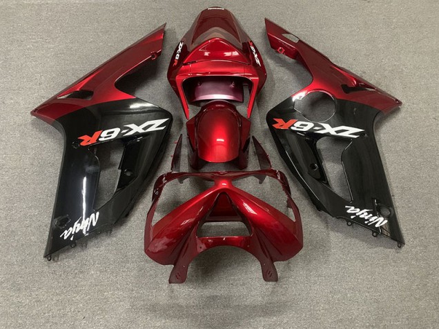03-04 Rojo Brillante & Negro ZX6R Carenados Moto 03-04 Rojo Brillante & Negro ZX6R Carenados Moto