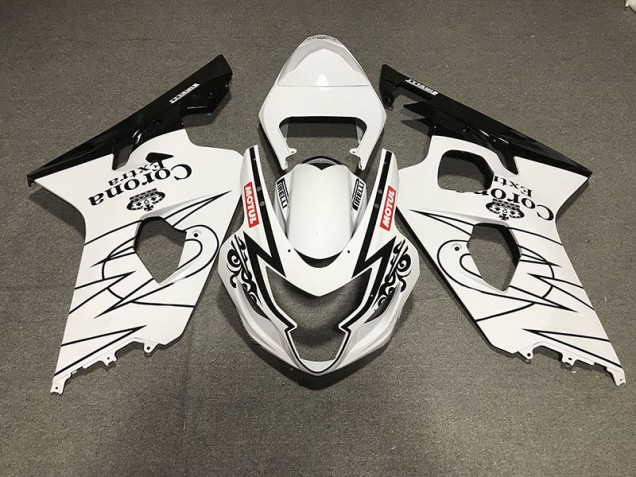 04-05 Estilo Corona En Blanco & Negro Brillante GSXR 600-750 Carenados Moto 04-05 Estilo Corona En Blanco & Negro Brillante GSXR 600-750 Carenados Moto
