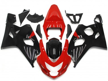 04-05 Estilo Rojo & Negro Brillante GSXR 600-750 Carenados Moto