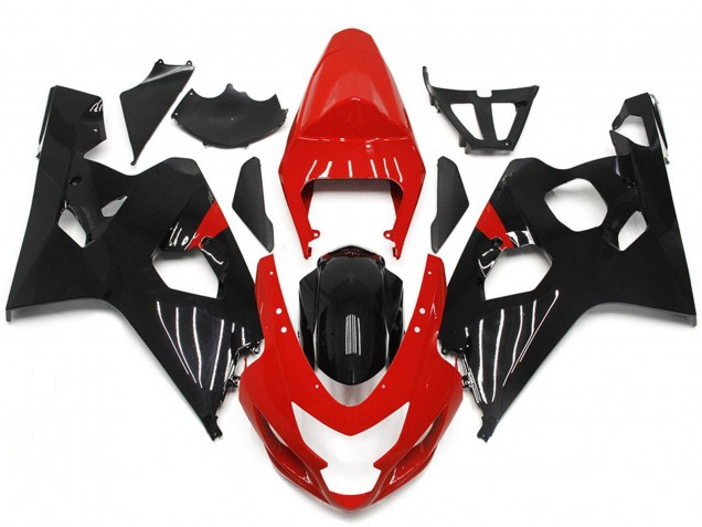 04-05 Estilo Rojo & Negro Brillante GSXR 600-750 Carenados Moto 04-05 Estilo Rojo & Negro Brillante GSXR 600-750 Carenados Moto