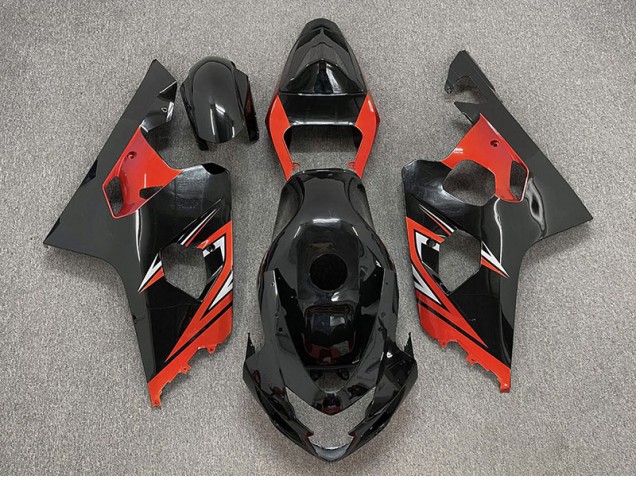 04-05 Negro Brillante & Rojo GSXR 600-750 Carenados Moto 04-05 Negro Brillante & Rojo GSXR 600-750 Carenados Moto