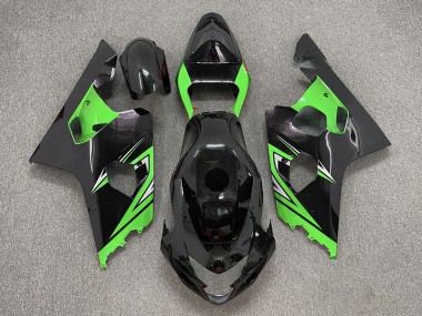 04-05 Negro Brillante & Verde GSXR 600-750 Carenados Moto