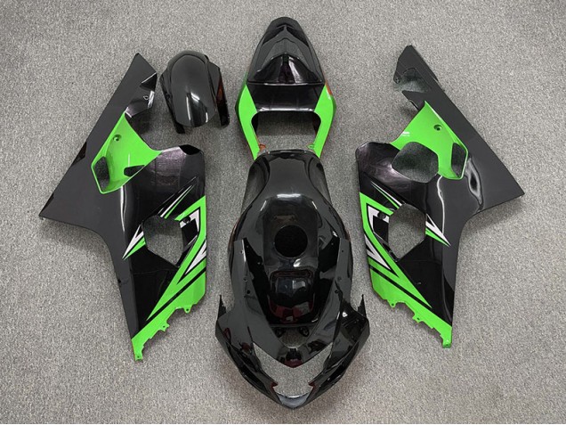 04-05 Negro Brillante & Verde GSXR 600-750 Carenados Moto 04-05 Negro Brillante & Verde GSXR 600-750 Carenados Moto