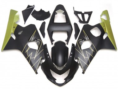 04-05 Negro Mate & Oro Corona Personalizado GSXR 600-750 Carenados Moto