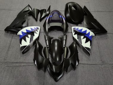 04-05 Tiburón Negro Mate & Azul Oscuro ZX10R Carenados Moto