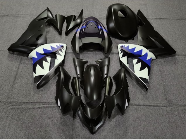 04-05 Tiburón Negro Mate & Azul Oscuro ZX10R Carenados Moto 04-05 Tiburón Negro Mate & Azul Oscuro ZX10R Carenados Moto