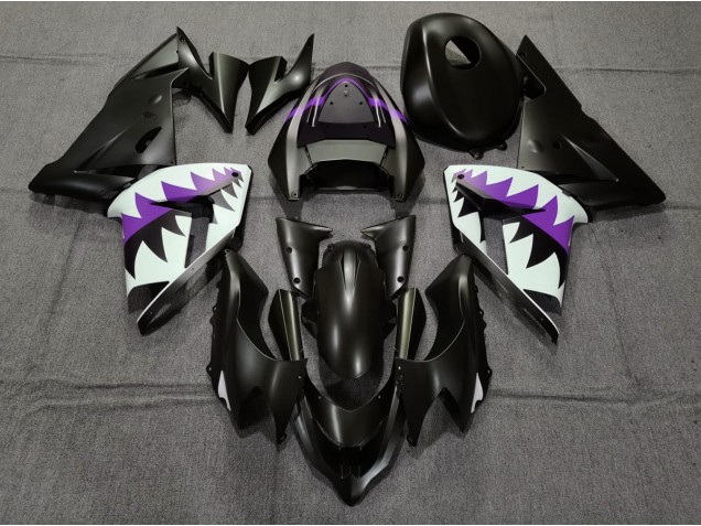 04-05 Tiburón Negro Mate & Morado ZX10R Carenados Moto 04-05 Tiburón Negro Mate & Morado ZX10R Carenados Moto