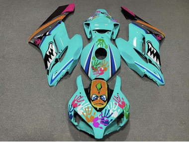 04-05 Tiburón Verde Azulado CBR1000RR Carenados Moto