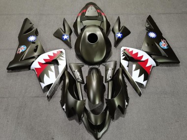 04-05 Tiburón Verde Militar ZX10R Carenados Moto