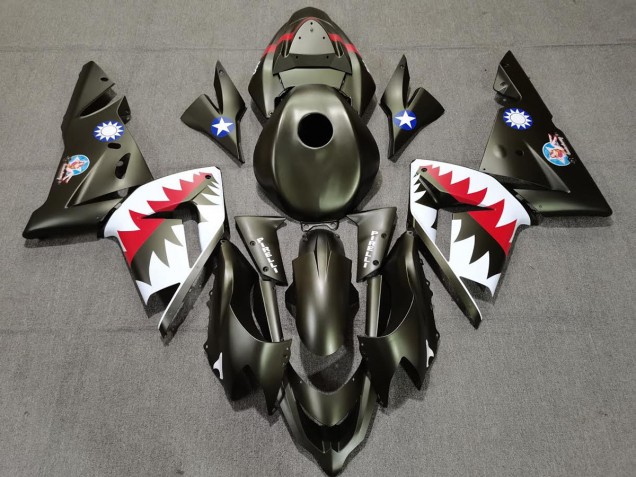 04-05 Tiburón Verde Militar ZX10R Carenados Moto 04-05 Tiburón Verde Militar ZX10R Carenados Moto