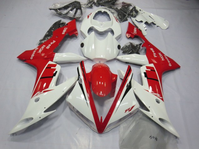 04-06 Diseño Blanco & Rojo R1 Carenados Moto 04-06 Diseño Blanco & Rojo R1 Carenados Moto