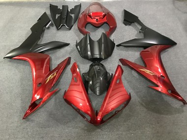 04-06 Rojo Granate & Estilo Fibra De Carbono R1 Carenados Moto