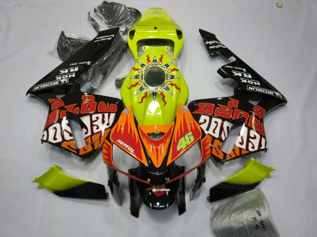 05-06 Amarillo Vibrante Rossi CBR600RR Carenados Moto 05-06 Amarillo Vibrante Rossi CBR600RR Carenados Moto