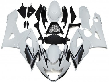 05-06 Estilo Blanco Brillante Con Toques Plateados GSXR 1000 Carenados Moto