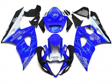05-06 Estilo Corona Azul & Blanco GSXR 1000 Carenados Moto