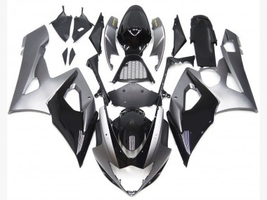 05-06 Estilo Plateado & Negro Brillante GSXR 1000 Carenados Moto