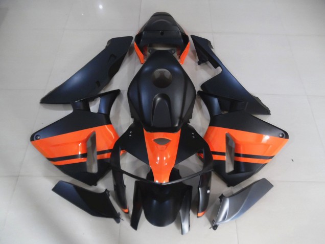 05-06 Negro Mate & Naranja Brillante CBR600RR Carenados Moto 05-06 Negro Mate & Naranja Brillante CBR600RR Carenados Moto