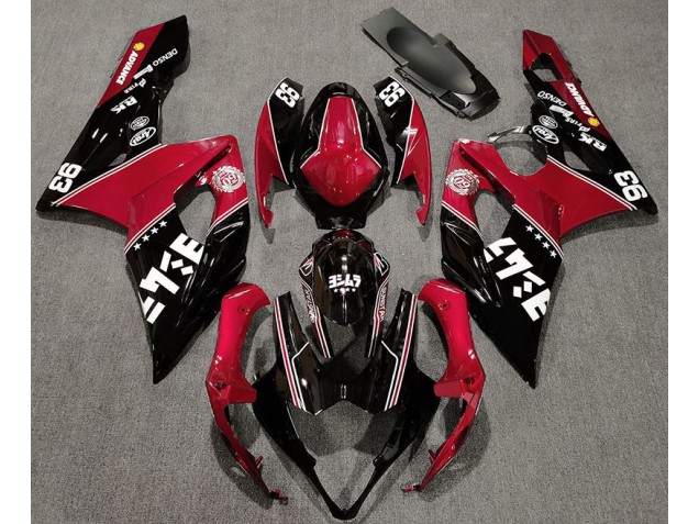 05-06 Rojo Brillante & Negro Personalizado GSXR 1000 Carenados Moto 05-06 Rojo Brillante & Negro Personalizado GSXR 1000 Carenados Moto