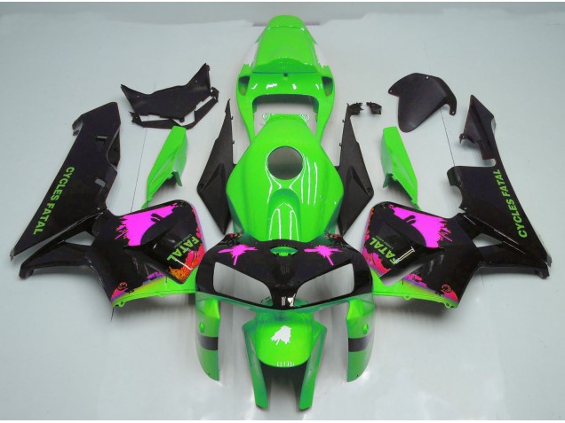 05-06 Salpicadura Rosa Sobre Verde CBR600RR Carenados Moto 05-06 Salpicadura Rosa Sobre Verde CBR600RR Carenados Moto