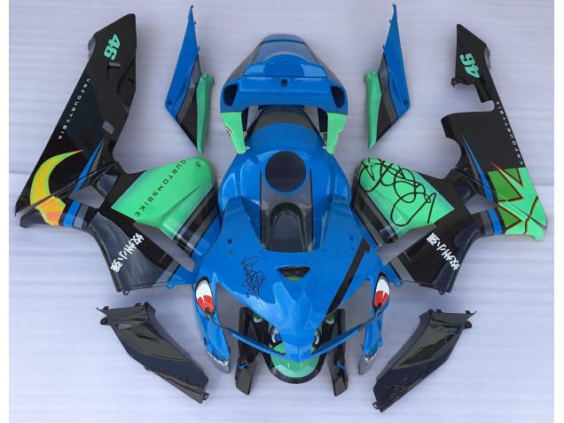 05-06 Tiburón Azul & Verde CBR600RR Carenados Moto 05-06 Tiburón Azul & Verde CBR600RR Carenados Moto