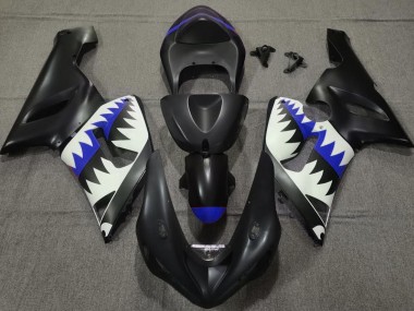 05-06 Tiburón Negro Mate & Azul ZX6R Carenados Moto