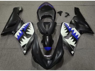 05-06 Tiburón Negro Mate & Azul ZX6R Carenados Moto