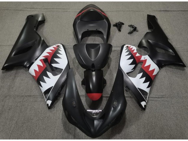 05-06 Tiburón Negro Mate ZX6R Carenados Moto 05-06 Tiburón Negro Mate ZX6R Carenados Moto