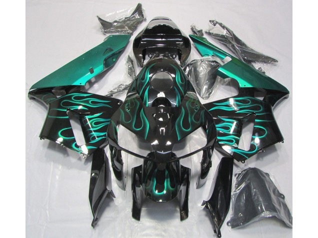 05-06 Verde Azulado Brillante Llama CBR600RR Carenados Moto 05-06 Verde Azulado Brillante Llama CBR600RR Carenados Moto