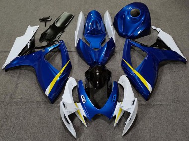 06-07 Azul Brillante Blanco & Amarillo GSXR 600-750 Carenados Moto