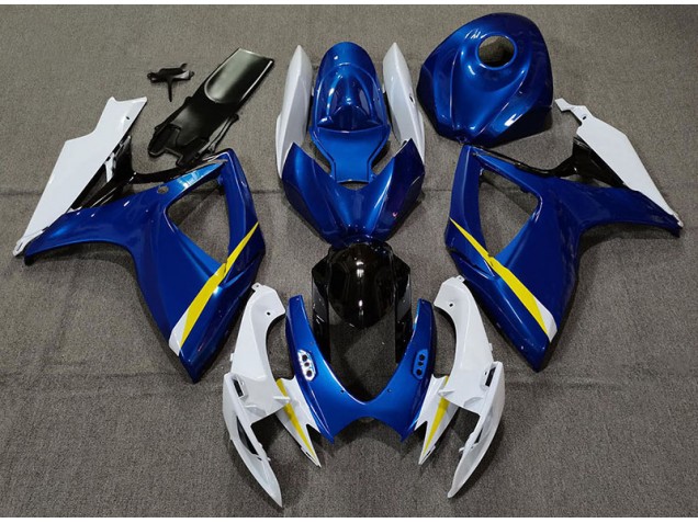 06-07 Azul Brillante Blanco & Amarillo GSXR 600-750 Carenados Moto 06-07 Azul Brillante Blanco & Amarillo GSXR 600-750 Carenados Moto