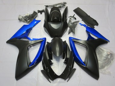 06-07 Azul Brillante & Negro Mate GSXR 600-750 Carenados Moto