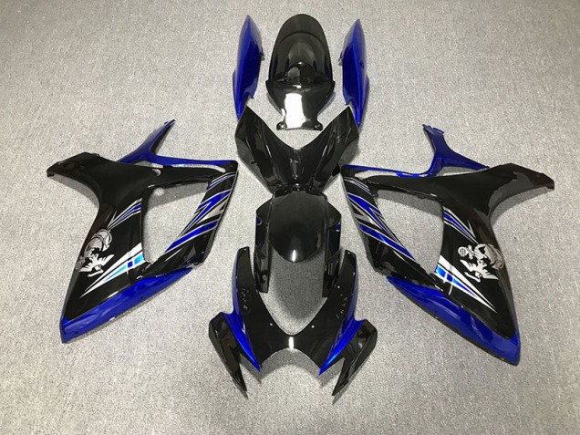 06-07 Azul Brillante & Negro Personalizado GSXR 600-750 Carenados Moto 06-07 Azul Brillante & Negro Personalizado GSXR 600-750 Carenados Moto