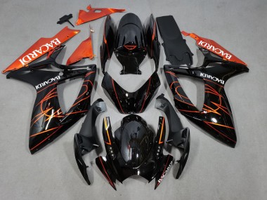 06-07 Bacardi Negro & Naranja GSXR 600-750 Carenados Moto